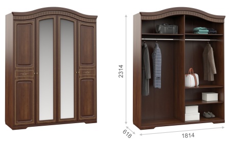 Спальный Гарнитур Диана Орех Экко/Патина Золото